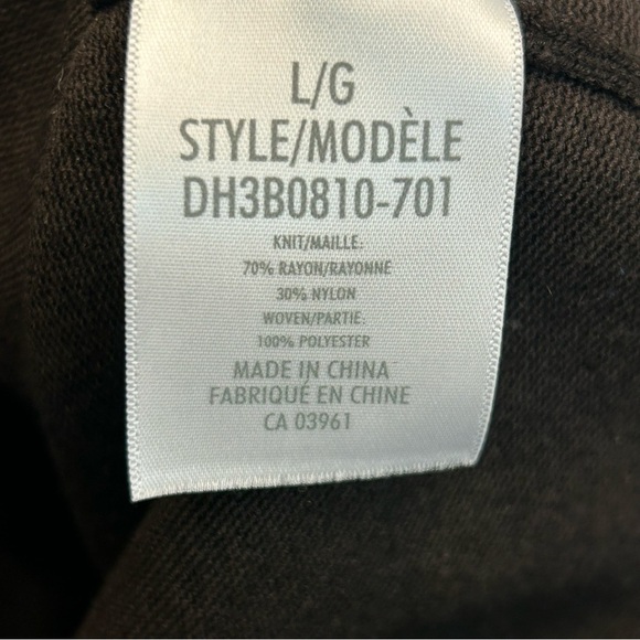 DENVER Hayes Dark chocolate brown knit sweater snake print collar/cuff Sz L - Picture 9 of 13